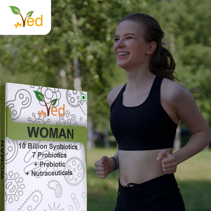 VED Woman Complex Probiotics and Prebiotics Complex - 10 Billion CFU - 20 Live Bacterial Cultures - 28 Probiotic Complex Capsules for Woman - Lactobacillus crispatus 28 Days Supply.