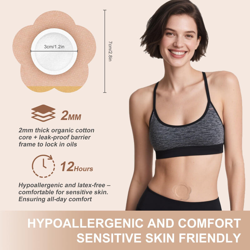 [Australia] - Castor Oil Patches for Belly Button, 100PCS Castor Oil Pack Wraps Organic Cotton Self-Adhesive Castors Oils Pack Anti Leakage Disposable Pads Portable & Breathable No Wash (Oil Not Included) 