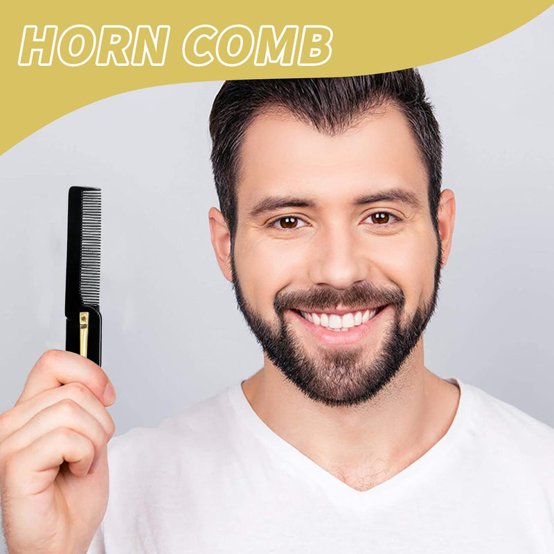 [Australia] - Pack of 2 men's folding comb, folding comb for men, foldable hair and beard comb, portable mini folding comb, anti-static pocket comb for beard and hair care, ideal for travel and everyday life 