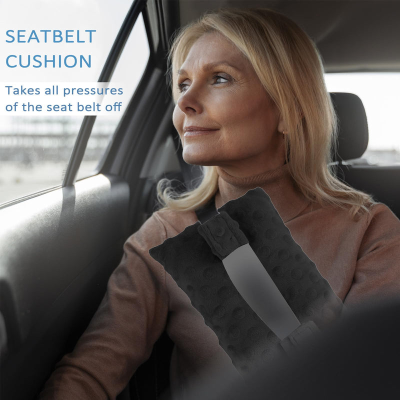 [Australia] - Post Surgery Seat Belt Pillow, Masterectomy Seatbelt Pillow, Hysterectomy Pillow Abdominal Surgery Seat Belt Cushion, Port Pillow, Heart Surgery Cushion, Tummy Tuck and C-Section Recovery (Black) Black 