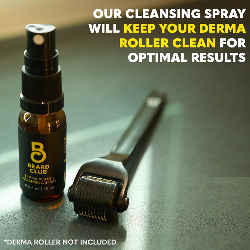 The Beard Club Derma Roller Replacement Head & Cleansing Spray - 0.3mm Titanium Microneedles - Replace, Clean and Prolong Derma Roller Life Derma Head & Cleansing Spray