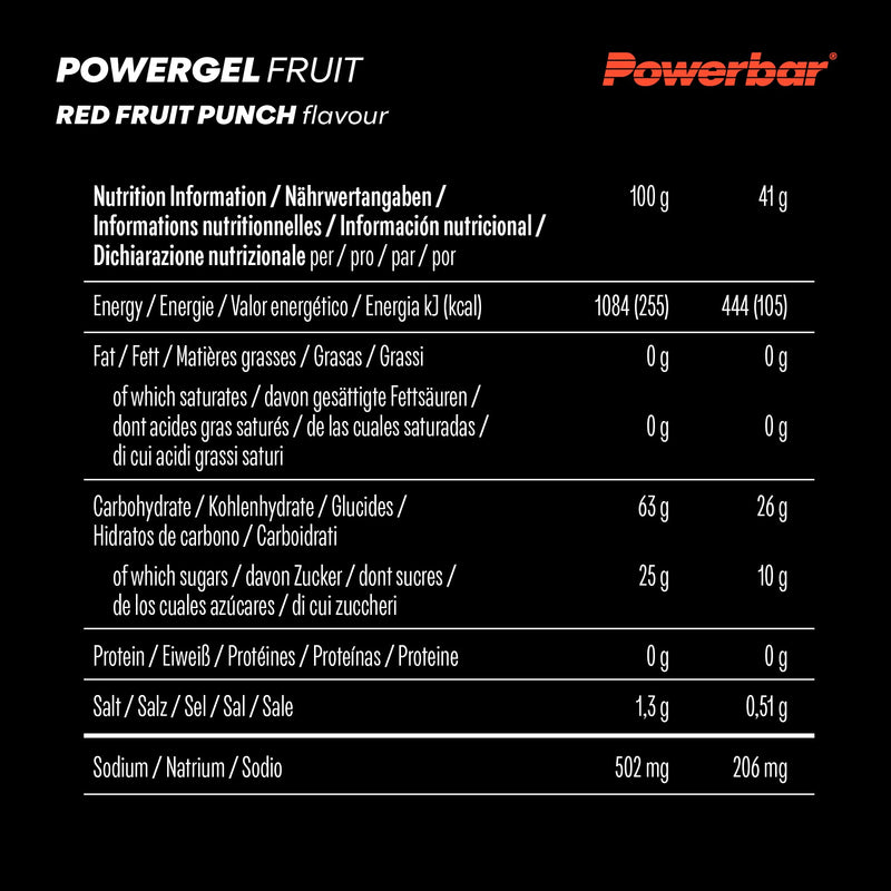 [Australia] - PowerBar - PowerGel Fruit - Red Fruit - 24x41g - High Carb Energy Gel - C2MAX - Sodium 984 g (pack of 1) 