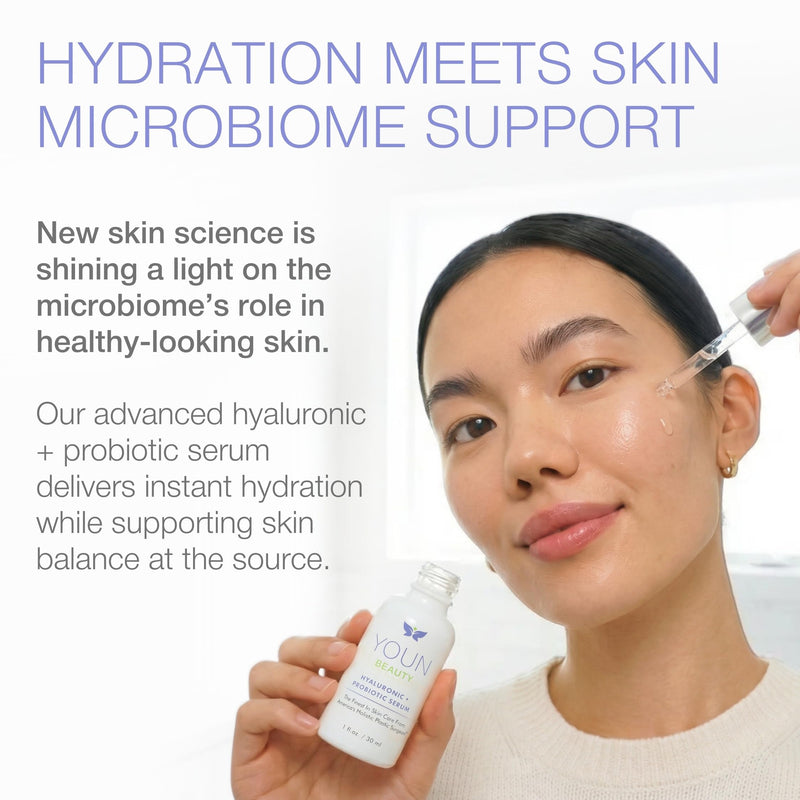 YOUN Beauty Hyaluronic + Probiotic Face Serum by Dr. Anthony Youn, 30 ML – For Intense Hydration, Radiance Boost, & Skin Renewal – Contains Plant-Based Hyaluronic Acid, Yogurt Extract, Vitamins C & E