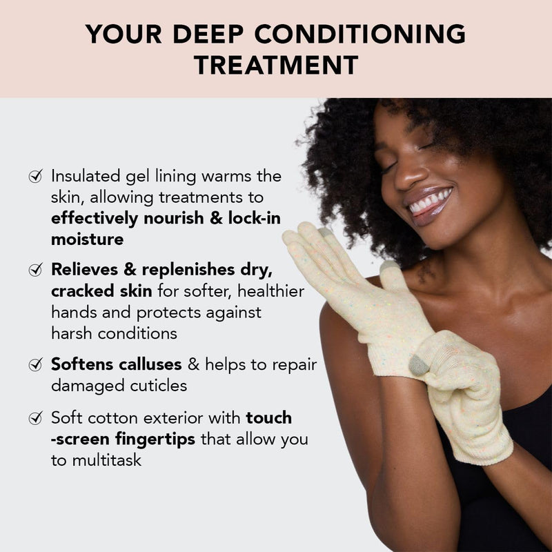 [Australia] - Kitsch Moisturizing Gloves Overnight for Dry Hands Treatment, for Women & Men | Soft Hydrating & Infused Gel Spa Gloves for Kids, One Size Fits Most, Washable & Reusable Pair 