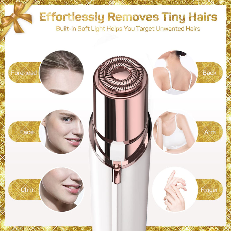 [Australia] - Facial Hair Removal for Women(with 2 x Replacement Heads)，GURELAX Facial Hair Remover, Hair Removal Device, Best Gift for Mom/Wife/Girlfriend White+2 Heads 
