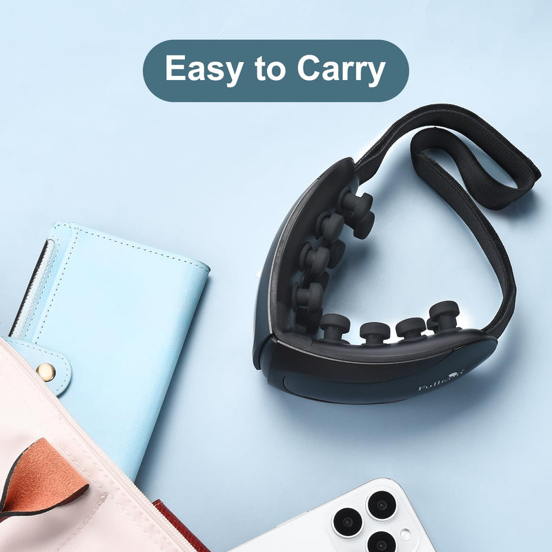 [Australia] - Fullicon Eye Massager with Heat & Vibration, Ultra Light Migraine Relief Products, Foldable Mask with Bluetooth Music, Face Massager with Type-C Charging, 5 Modes FSA Eligible Items Only List (Black) 