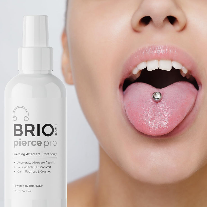 [Australia] - BRIOTECH Pierce Pro Piercing Aftercare Spray, Gentle Hypochlorous Acid Spray, Calm Redness & Itch, Reduce Bumps & Crust, Zero-Contact, No Rinse, No Residue HOCl Spray, 3.4 fl oz 