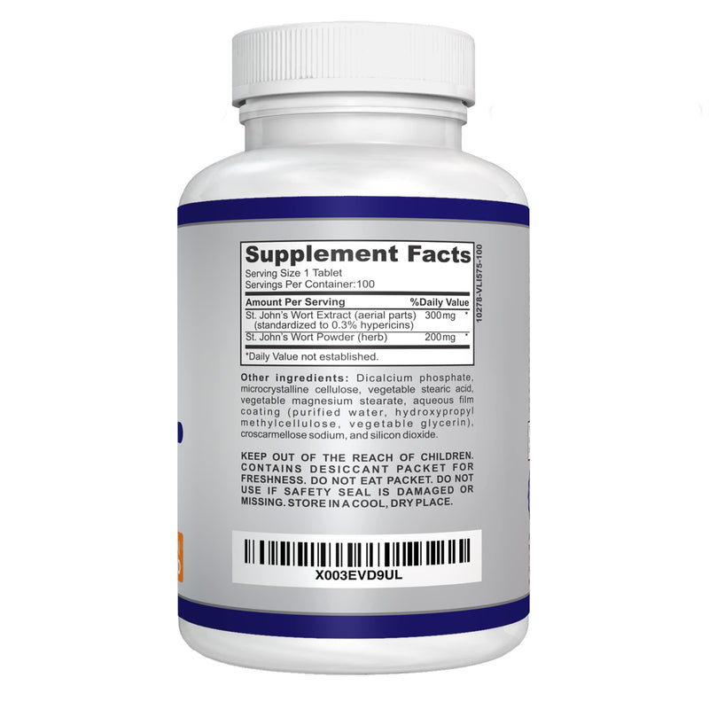 [Australia] - St. John's Wort 500mg (Tablets), Herbal Formulation, Vegan, Non-GMO, Up to 100 Days of Supply 
