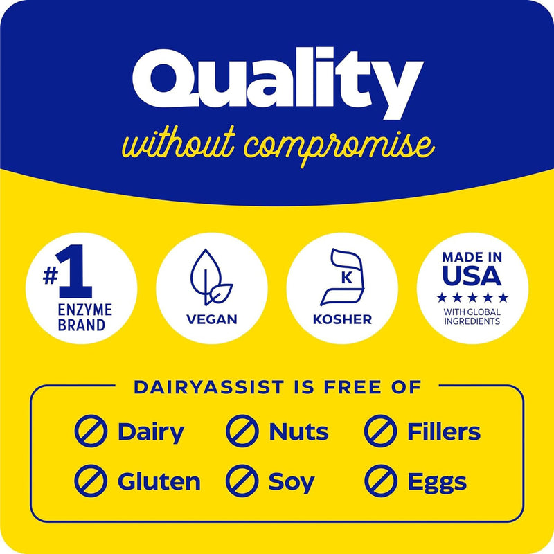 Enzymedica, DairyAssist, with Lactase, 30 Vegan Capsules, High-Dose, Soy Free, Vegetarian, Gluten Free, GMO Free 30 Capsules