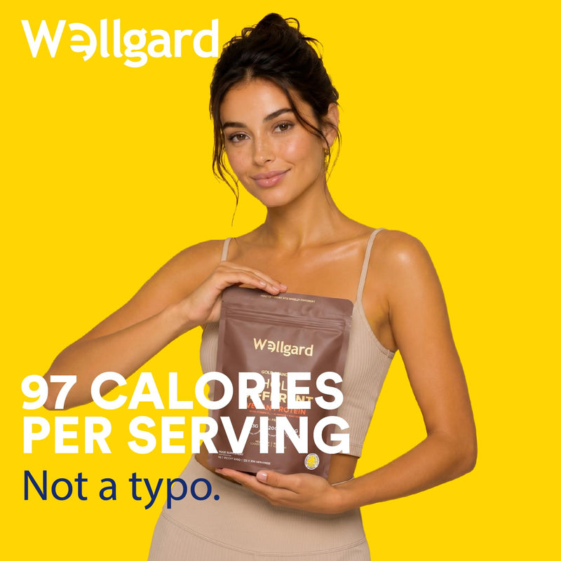 Wellgard Vegan Protein Powder, 97 Calories, 20g Plant Based Protein, Complete Amino Acid Profile, 3.3g BCAAs, Low Calorie Shake, Low Calorie Protein Powder, Cookies & Cream, Holy Different, 650g