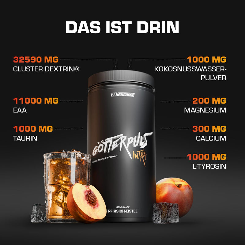 [Australia] - OS NUTRITION Götterpuls Intra Premium Intra Workout Drink 1,060g (Peach Iced Tea) Peach iced tea 