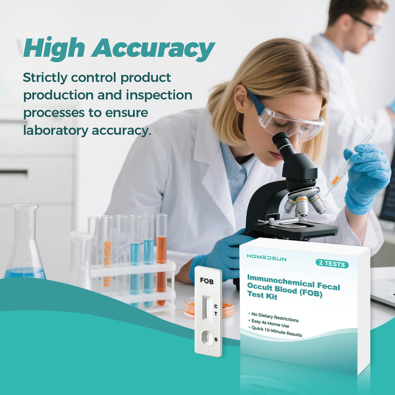 2-Pack Immunochemical Fecal Occult Blood iFOB Home Test Kit | Non-invasive stool sampling method with sanitary collection materials for routine wellness tracking