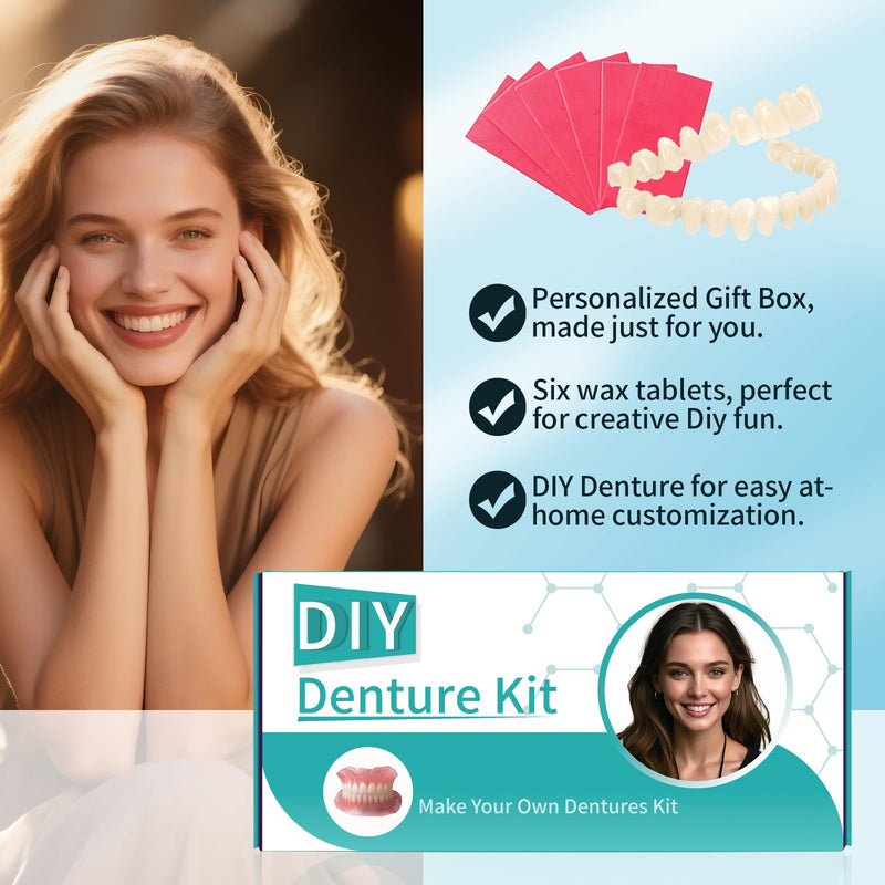 [Australia] - Dentures DIY Kit, Create Your Perfect Smile at Home: DIY Denture Fake Teeth Kit - Easy, Affordable, and Customizable Denture Solution-XX03 
