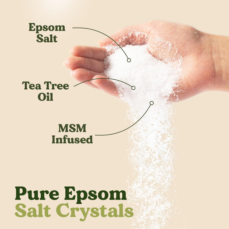 [Australia] - Footsie Soothing Tea Tree Oil Epsom Salt Soak - for Calluses, Aches & Pain, Athlete's Foot - Made in USA - Soothes Cracked Heels, Flaky Skin - 100% Organic, Pedicure Spa Salt - 48 Ounces 