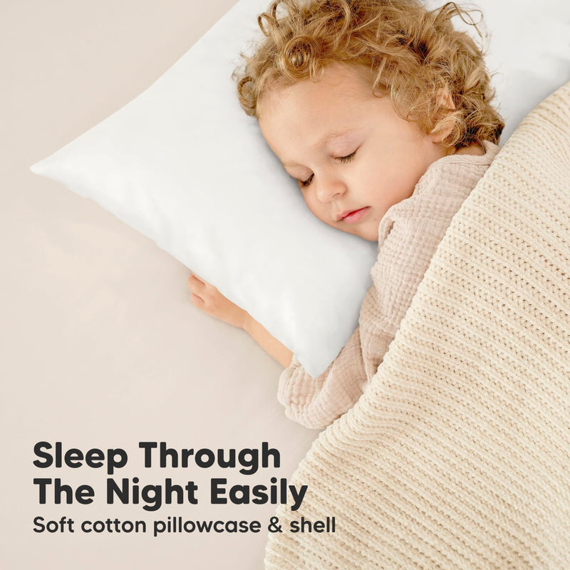 [Australia] - Toddler Pillow with Pillowcase - 13x18 My Little Dreamy Pillow, Organic Cotton Toddler Pillows for Sleeping, Kids Pillow, Travel Pillows, Mini Pillow, Nursery Pillow, Toddler Bed Pillow (Soft White) Soft White 