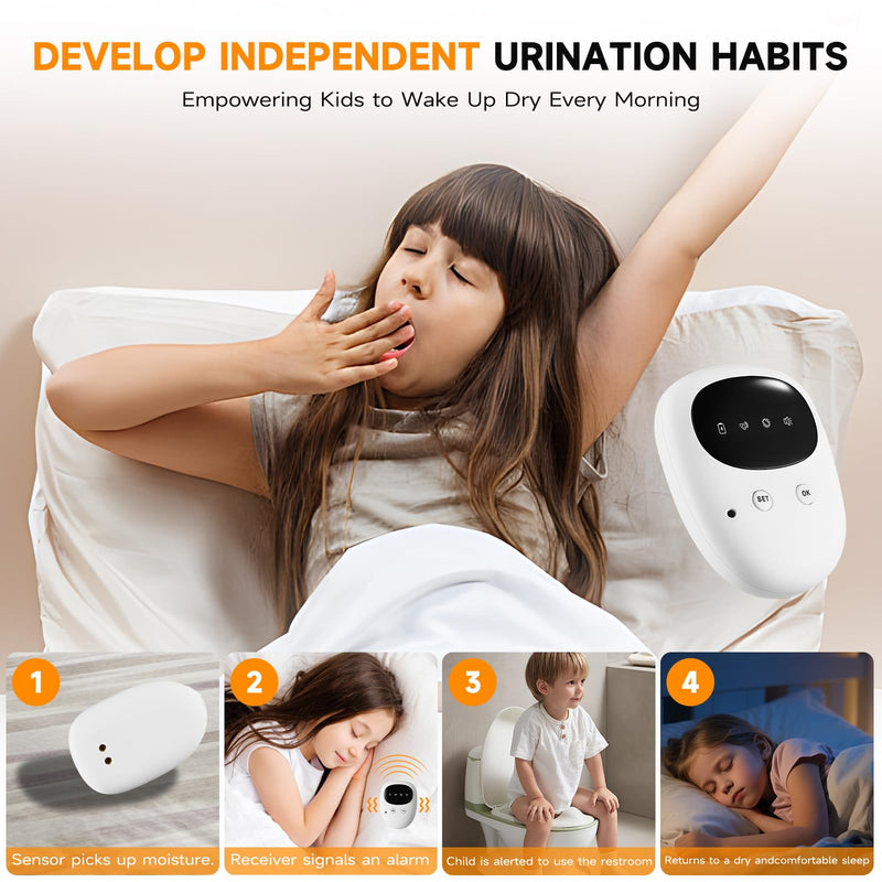 [Australia] - Bed Wetting Alarm for Boys and Girls, Wireless Pee Alarm with Magnetic Sensor,High Sensitivity, Loud Sound, Strong Vibration, Bedwetting Solutions for Kids and Elderly 