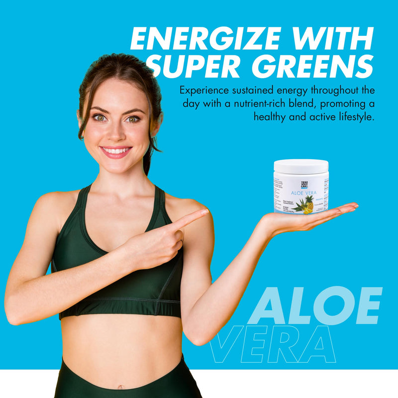 [Australia] - Yes You Can! Aloe Vera Juice Drink Mix from Plant - Energy Drink Powder - Organic - Superfoods, Super Greens - Made in The USA (Pineapple) Pineapple 40 Servings (Pack of 1) 