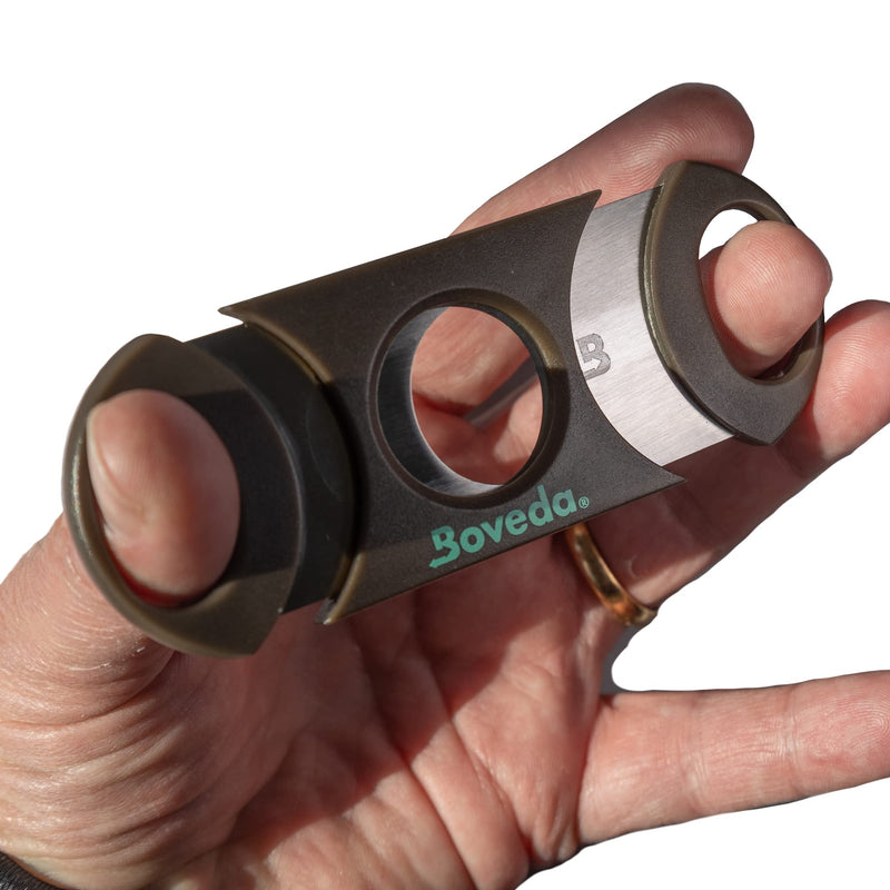 [Australia] - Boveda Cigar Cutter with Stainless Steel Double-Guillotine Blades and Large Finger Holes; Utility Knife for Up to 64-Ring Gauge 