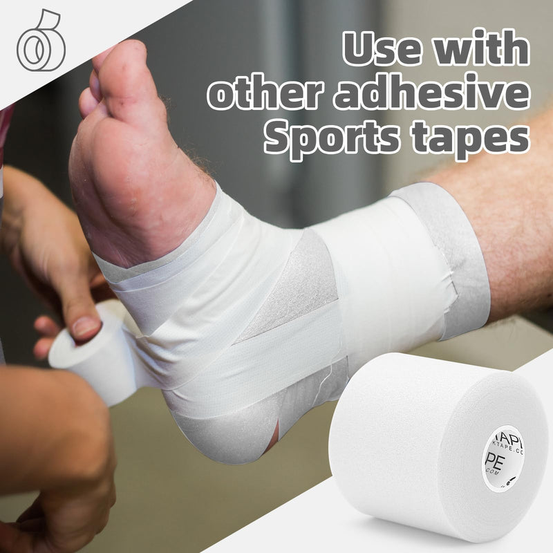 OK TAPE Pre Wrap Tape (4-Rolls, 120 Yards) - Athletic Foam Underwrap for Sports, Protect for Ankles Wrists Hands and Knees, 2.75 Inches - White 2.75 Inch x 30 Yards
