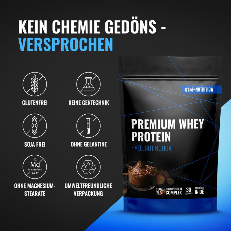 [Australia] - Premium Whey Protein - protein powder - laboratory tested - bottled in Germany - developed by nutritionists (hazelnut nougat) hazelnut nougat 