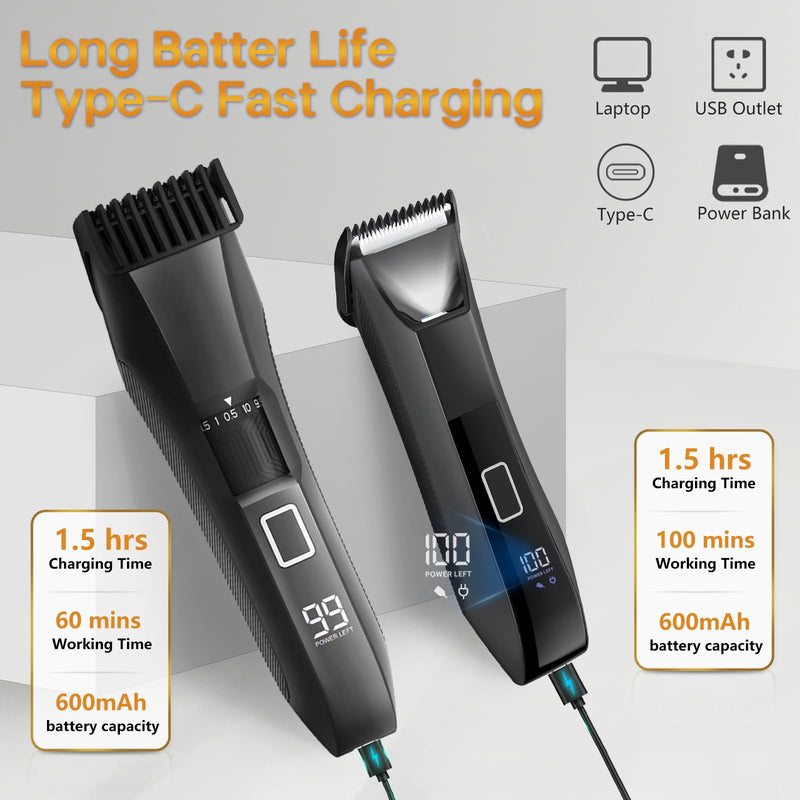 [Australia] - Manscape Beard Trimmer for Men, Groin & Body Hair Trimmer, Ball Shaver, Nose Hair Clippers, All-in-One IPX7 Waterproof Men's Wet/Dry Groomer Kit, Rechargeable with Travel Case, LED Display 