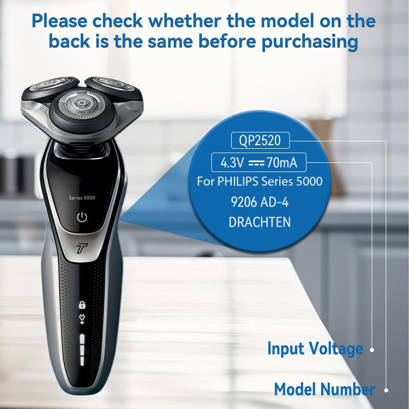 [Australia] - One Blade charging cable 4.3V charger for Philips OneBlade QP2520 QP2570 QP2620 MG3730 MG3720 MG5720 MG5730 BT3208 BT3206 A00390 shaver power supply cable 