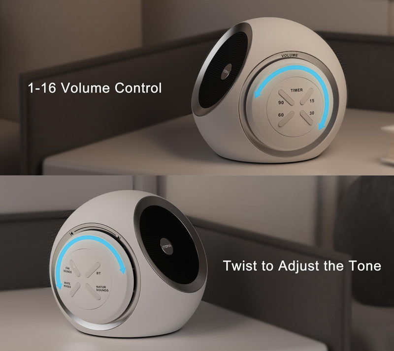 [Australia] - White Noise Machine, White Noise Sound Machine with 30 Soothing Sound Options including Fan, Natural White Noise, Sleep Timer, Bluetooth, Adjustable Volume for Adults 318 