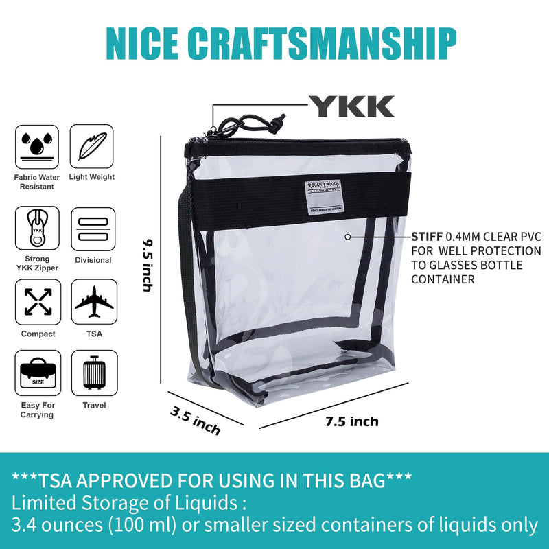 Rough Enough Clear Toiletry Bag TSA Approved Travel Makeup Bags Set