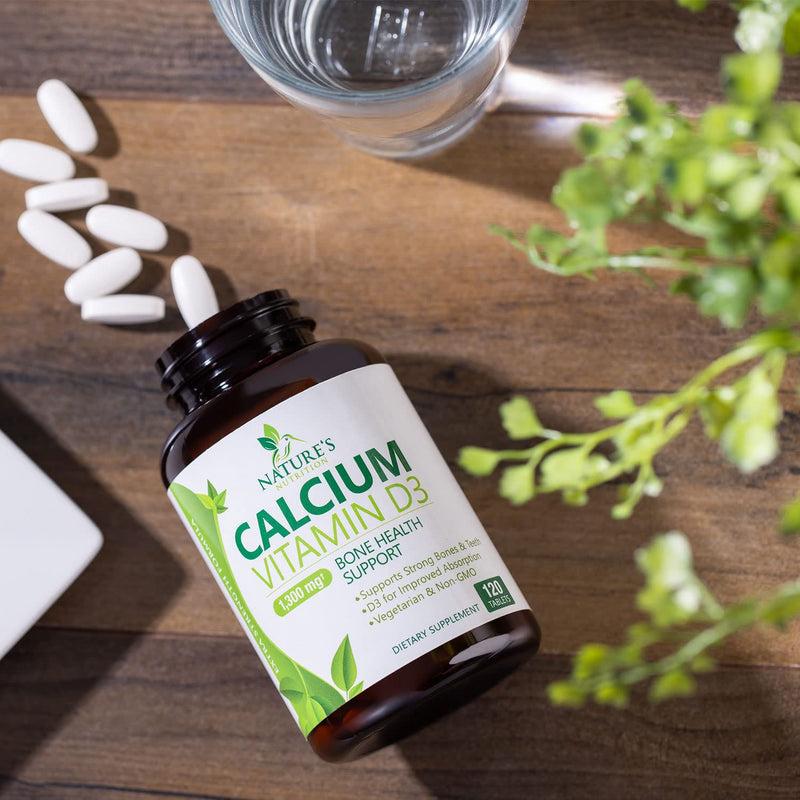 [Australia] - Calcium 1200 mg Plus Vitamin D3, Bone Health & Immune Support - Nature's Calcium Supplement with Extra Strength Vitamin D for Extra Strength Carbonate Absorption Dietary Supplement - 120 Tablets 120 Count (Pack of 1) 