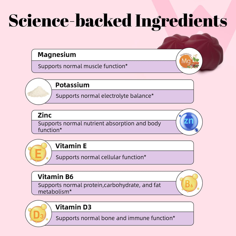 Wondermoon Magnesium Glycinate Gummies, Blueberry Flavor, 60 Gummies | Magnesium Gummies for Women -Supports Sleep, Calm, Muscle Relaxation -Magnesium Glycinate 400mg with Zinc, Vitamin D3, B6, E