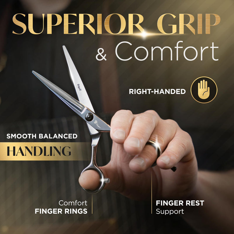[Australia] - Fagaci Hair Cutting Scissors 6" Razor-Sharp, Professional Hair Scissors for Haircutting with Precise Cut, Haircut Barber Shears with Lasting Sharpness and Durable Steel, Shears for Women and Men Hair Cuttings Scissors 