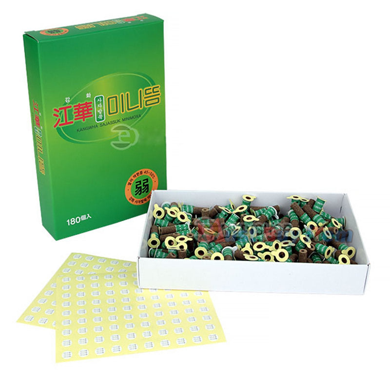 [Australia] - Korea Acupuncture 100% Wormwood Mugwort Moxibustion Mini Moxa Sticks On Cone Roll 1Box 180pcs Weak 