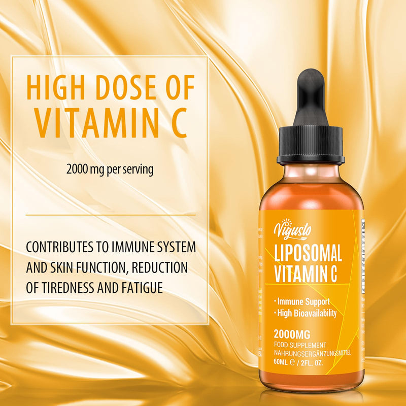 Liposomal Vitamin C 2000MG - High Absorption Liquid Supports Immunity, Antioxidant Supplement, Boosts Collagen, Soy-Free, Non-GMO, Vegan 60 ml (Pack of 1)