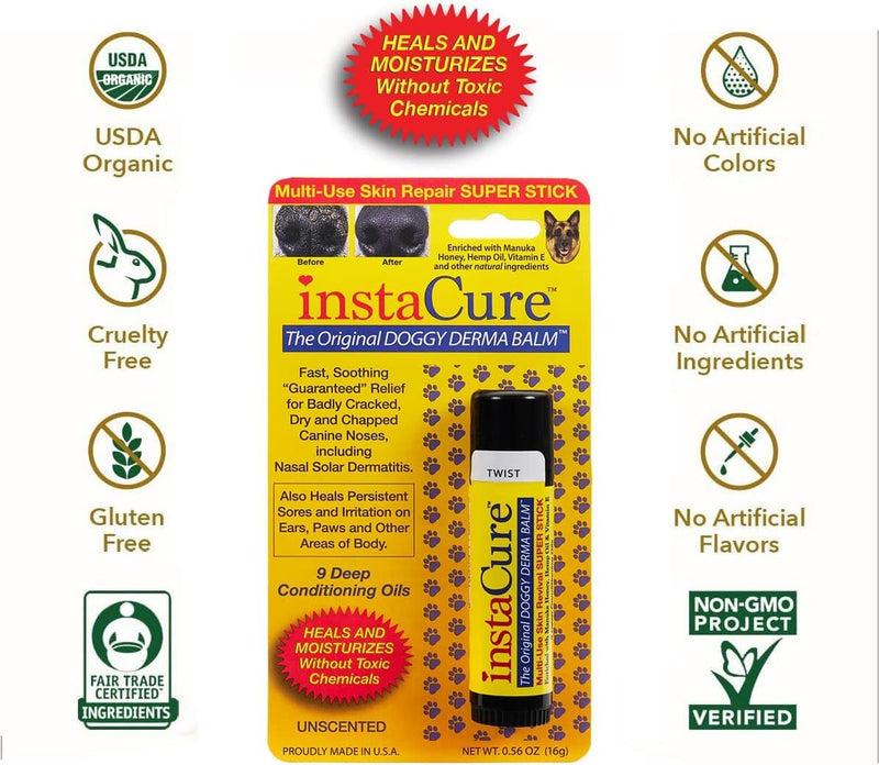 Doggy Derma Balm Jumbo-Sized Skin Repair Stick w/Manuka Honey. Soothes & Heals Dog's Dry Cracked Noses, Paws, Bulldog Wrinkles 100% Natural (1-Pack) Doggy Derma Balm (1 Pack) - PawsPlanet Australia