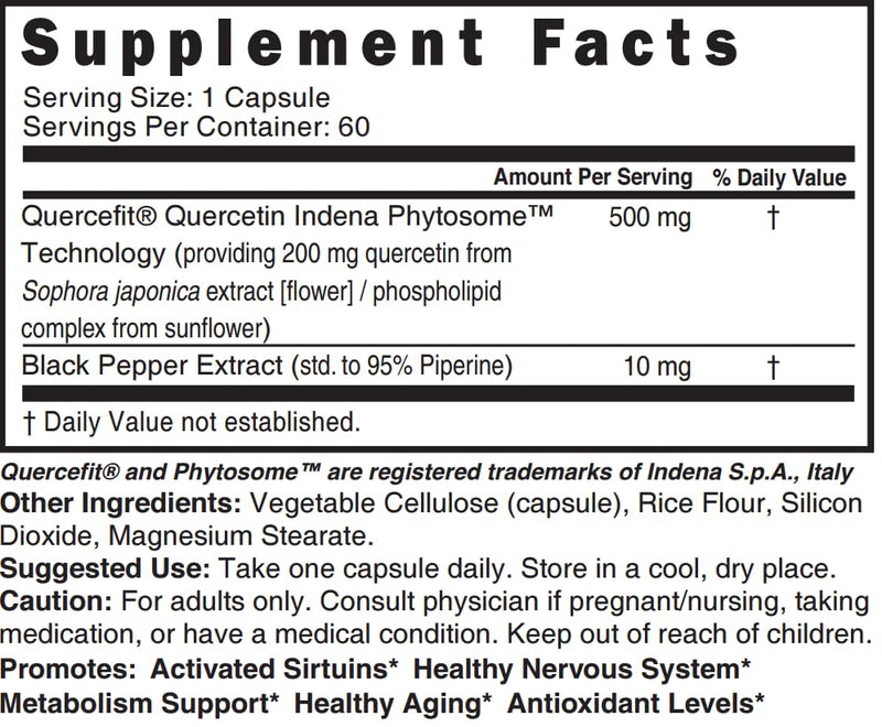Nutri 500 mg Liposomal Quercetin Phytosome with Bromelain and Piperine - Patented 20x More Bioavailable - Supports Immune/Cardiovascular Health - 60 Capsules - 3rd Party Tested & GMP Certified