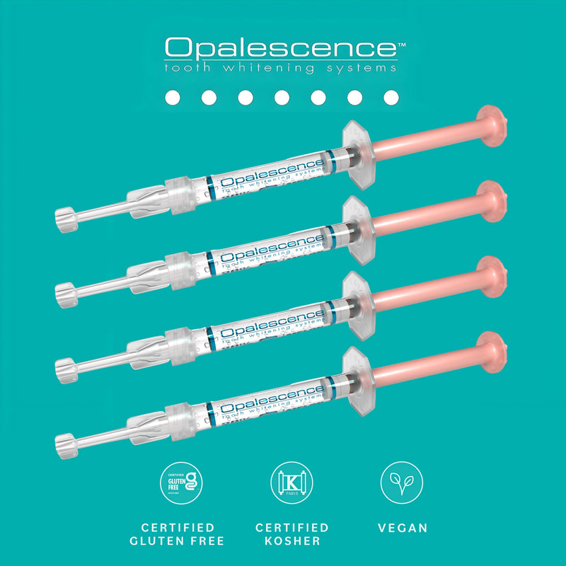 Opalescence 20% with PF Gel Syringes Teeth Whitening (2 Packs / 4 Syringes) Refill Kit Carbamide Peroxide. Made by Ultradent, in Melon Flavor. Tooth Whitening Refill Syringes 5401-2 1 Count (Pack of 4) Melon 20