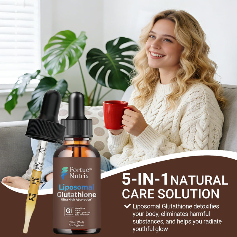 Liposomal Glutathione - Ultra High Absorption L-Glutamine - CoQ10 & Antioxidants for Liver Detox, Brain, Energy, Healthy Aging - Alpha-Lipoic Acid & Vitamin C Support Immune, Metabolism & Cholesterol
