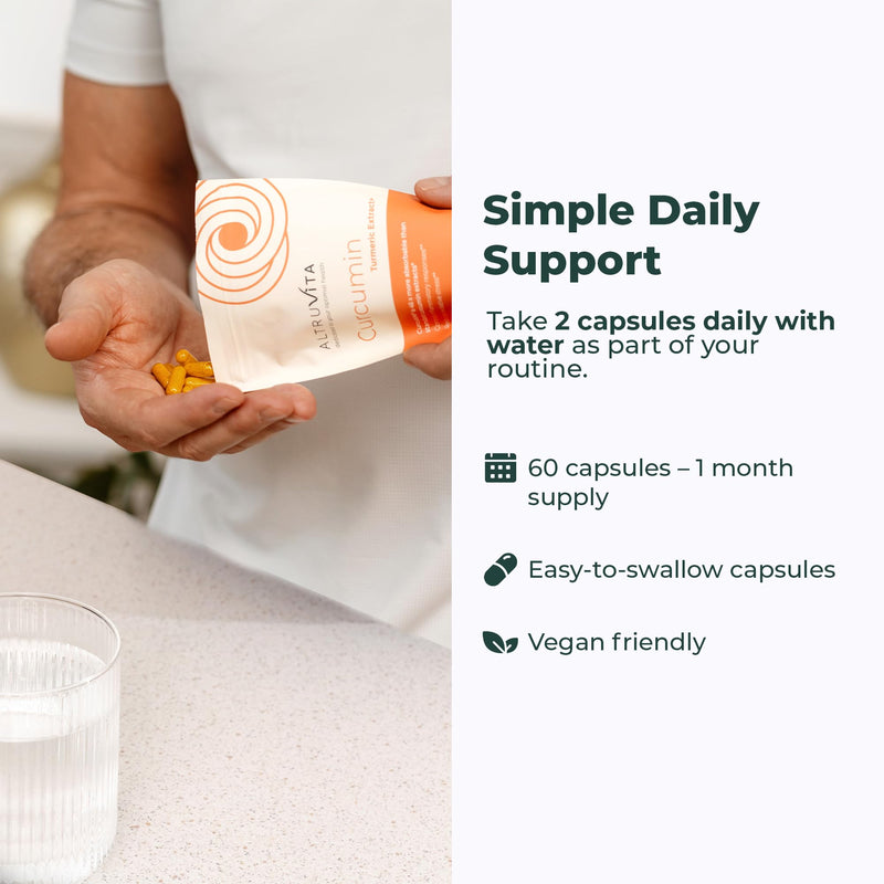 Curcumin Turmeric Extract, 60 Capsules - High Strength CurcuWIN® 46x Absorption Supplement - Vegan, Expert Formulated for Joint and Digestive Wellness Support - Made in the UK 500mg - (Pack of 1)