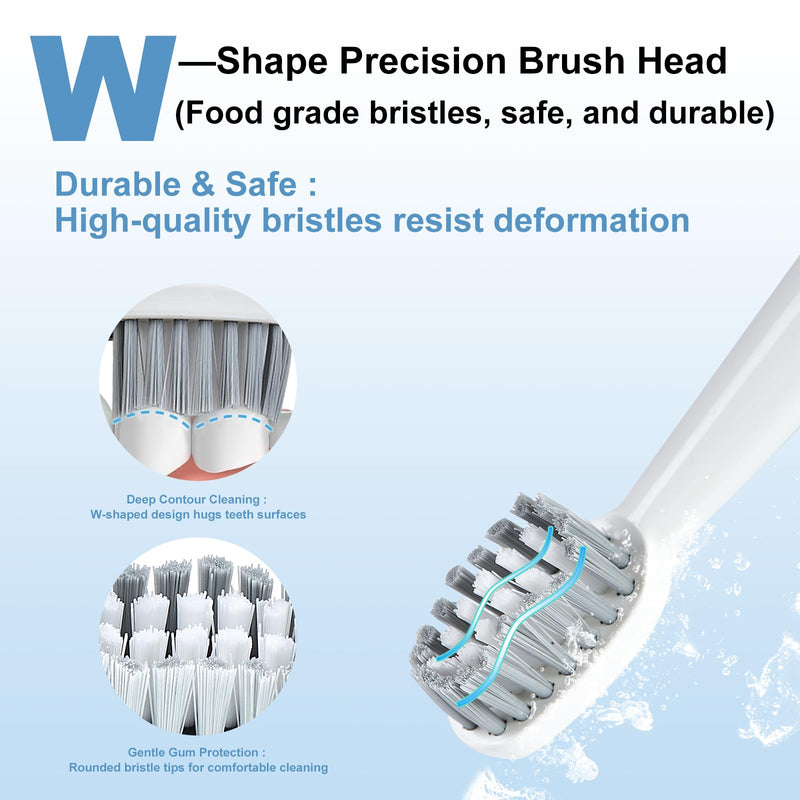 Sonic Electric Toothbrush Set for Adults, 5 Modes Rechargeable Toothbrush with 5 Brush Heads, 50-Day Battery Life, IPX7 Waterproof, 2-Min Smart Timer (White) White