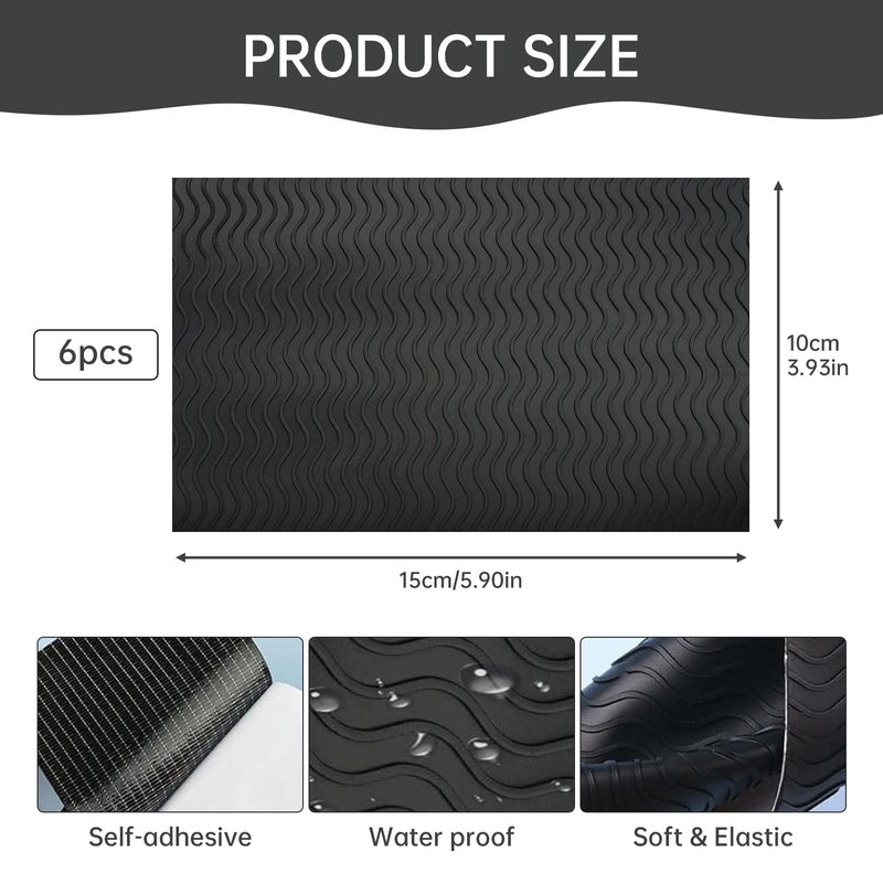 [Australia] - Pack of 6 shoe sole repair, shoe sole, rubber soles for sticking on, non-slip sole rubber for non-slip shoes, shoe repair set for felt shoes, heel repair set, anti-slip sole, shoe accessories, black 