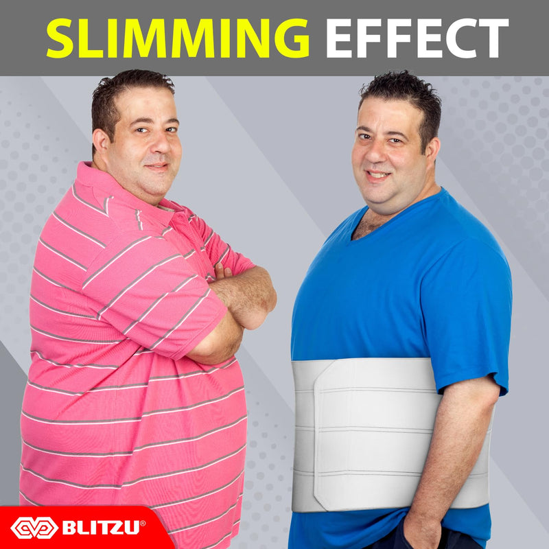 Abdominal Binder for Women & Men Post Surgery Recovery, 12 inch 4 Panel Waist Compression Band, Wrap Support for Bariatric, Belly, Stomach, Postpartum, Hernia, Latex-free. Breathable Fabric S-M S-M: Waist Size 30”-42”