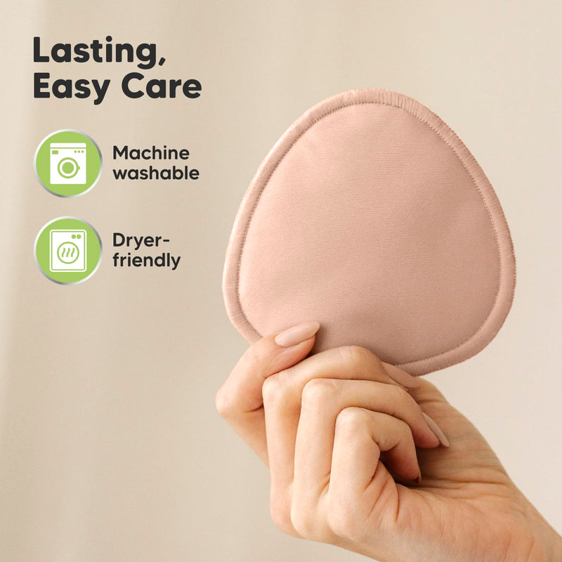 [Australia] - 14-Pack Organic Nursing Pads - Washable Breast Pads for Breastfeeding, Nursing Bra Nipple Pads for Breastfeeding, Pumping Bra Reusable Breast Pads, Maternity Breastfeeding Bra Pads (Neutrals, L 4.8") Neutrals Large 4.8" 