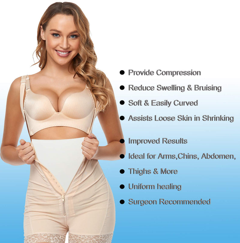 [Australia] - 3 Pack Lipo Foam - Post Surgery Ab Board for Use with Post Liposuction Surgery Flattening Abdominal Compression Garments Liposuction Foam pads for Recovery 8"X11" White 