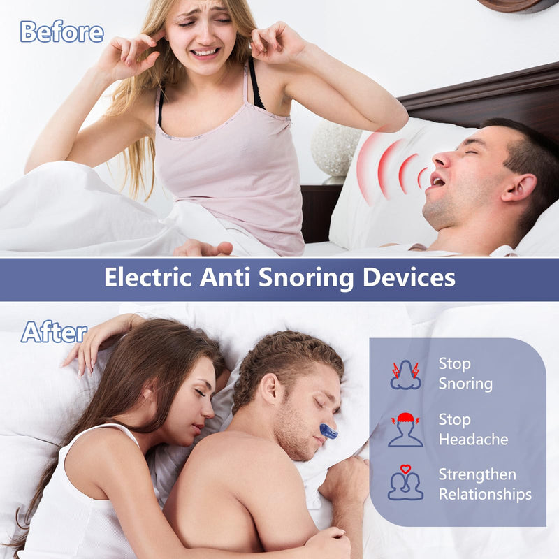 Anti Snoring Devices, Effective Snoring Prevention, Snoring Solution, Electric Breathable Snore Stopper, Suitable for Men and Women with All Nose Shapes Dark Blue