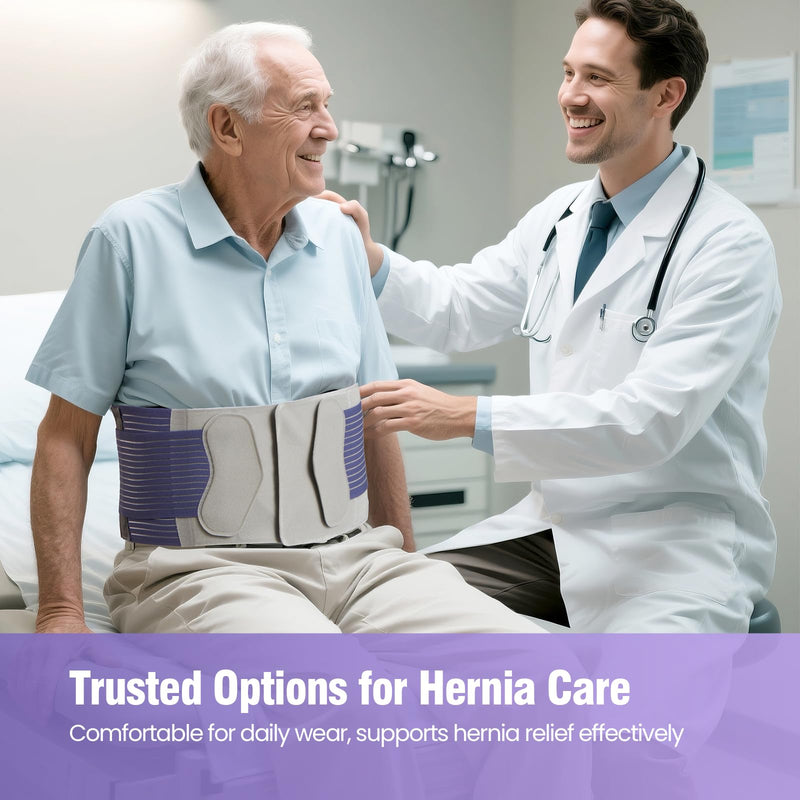 [Australia] - Hernia Belts for Men and Women ‚Äì Front-Closure Abdominal Binder with Extra Compression Strap & Soft Detachable Dual-Layer Hernia Pad ‚Äì Comfortable Hernia Support for Men Post Surgery or Daily Relief (L/XL 38‚Äì48 in) L/XL 