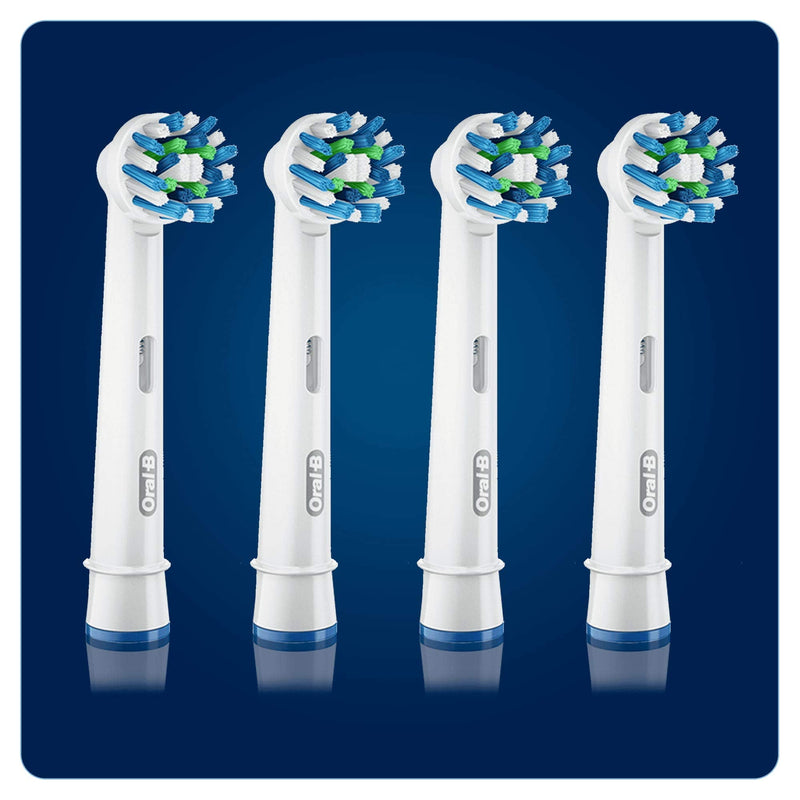 Oral B Cross Action Electric Toothbrush Replacement Brush Heads Refill, 4Count White 4 Count (Pack of 1)