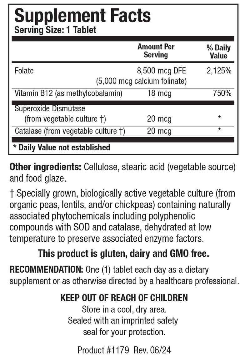 Biotics Research Folate 5 Plus High Potency Folate with B12, Methyl Support, 5 Milligram Natural and Whole Food Form of Folate, 18mcg B12, Pregnancy Nutrition, Energy Support, Healthy Skin, 120 tabs