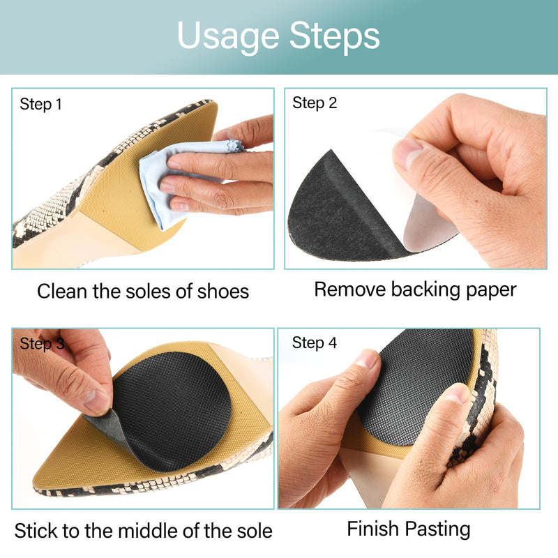 [Australia] - ASTER Pack of 8 anti-slip shoe pads, non-slip shoe soles for high shoes, rubber soles for sticking on, adhesive anti-slip shoe pads, self-adhesive shoe sole protection 