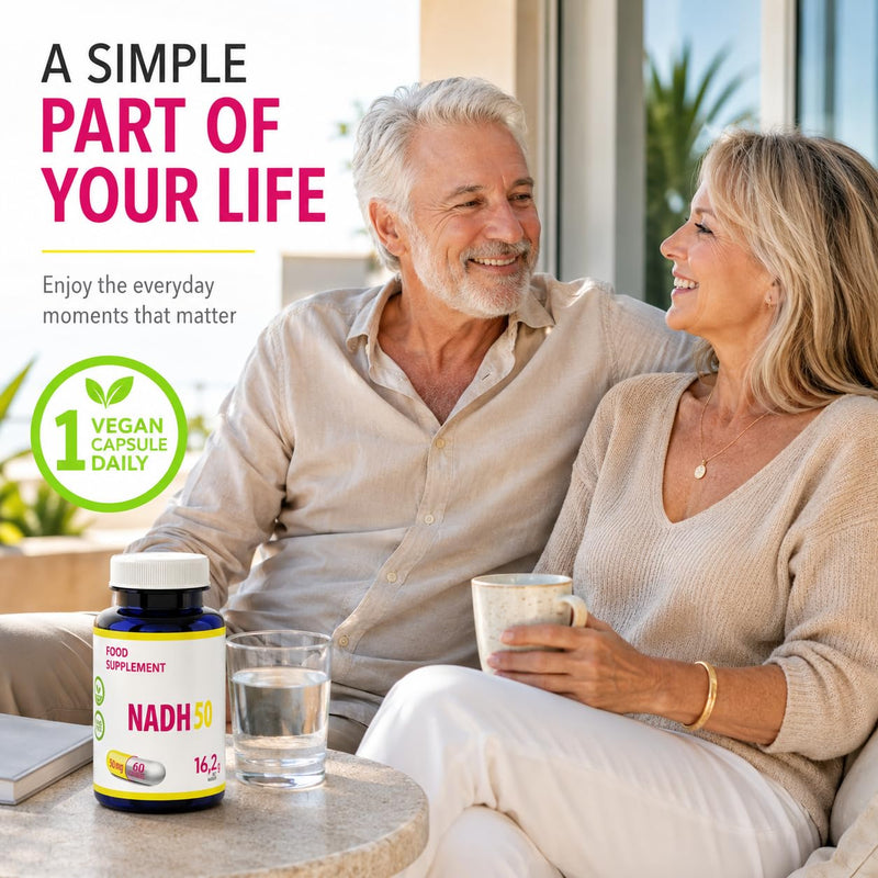 Hepatica NADH 50mg (Reduced Nicotinamide Adenine Dinucleotide) | High Strength | 60 Vegan Capsules | 2-Month Supply | 3rd Party Lab Tested