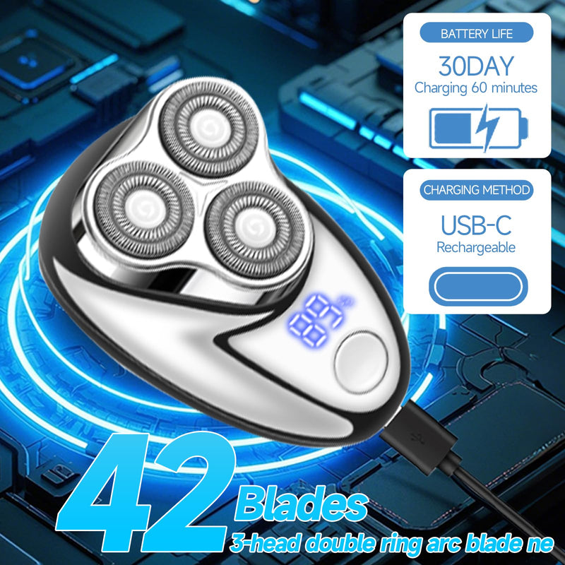 [Australia] - Mini Electric Shaver, Mini Portable Razor, USB Rechargeable Waterproof Shaver for Travel Office,Wet & Dry Electric Pubic Trimmer, Waterproof Body Groomer (for Men) 
